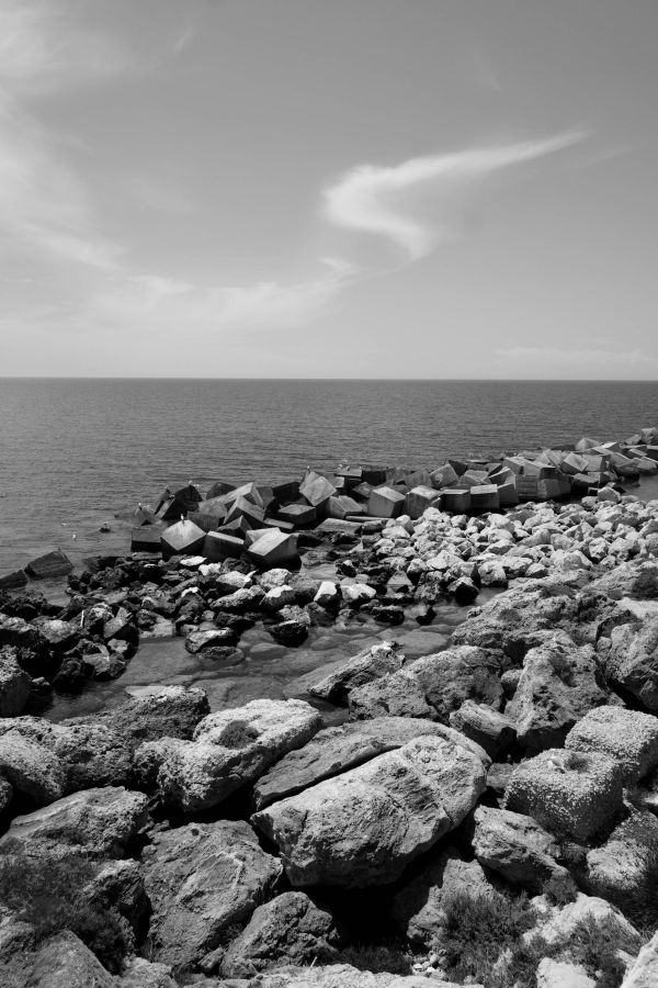 Meer Wolken Steine